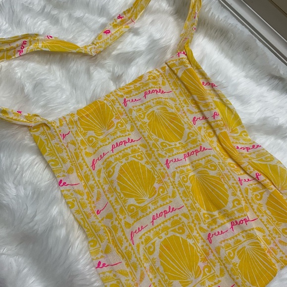 Free People Yellow and Pink Tote Bag - Picture 4 of 5